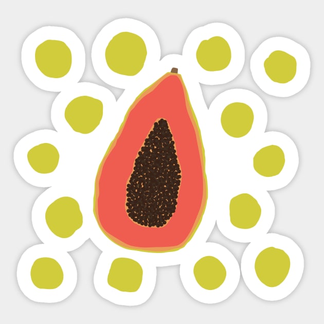 Papaya Sticker by sadepois